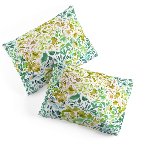 Ninola Design Green flowers and plants ivy Pillow Shams