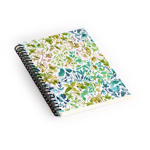 Ninola Design Green flowers and plants ivy Spiral Notebook