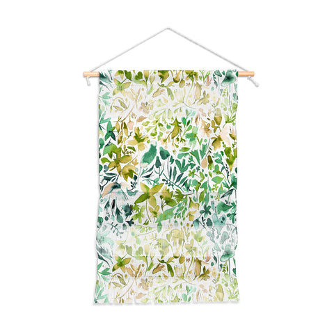 Ninola Design Green flowers and plants ivy Wall Hanging Portrait