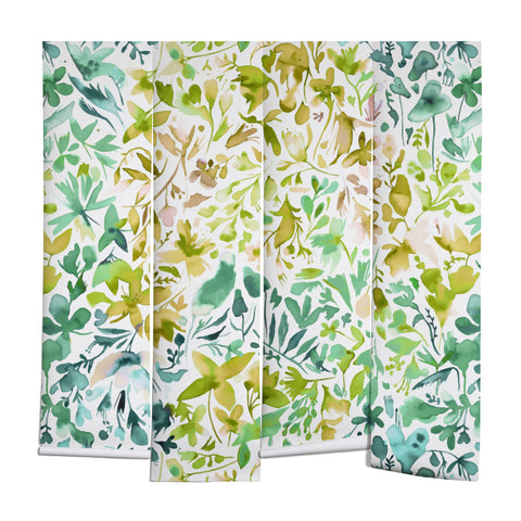 Ninola Design Green flowers and plants ivy Wall Mural
