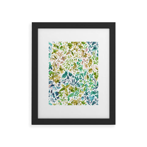 Ninola Design Green flowers and plants ivy Framed Art Print