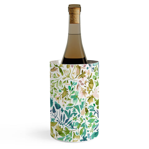 Ninola Design Green flowers and plants ivy Wine Chiller