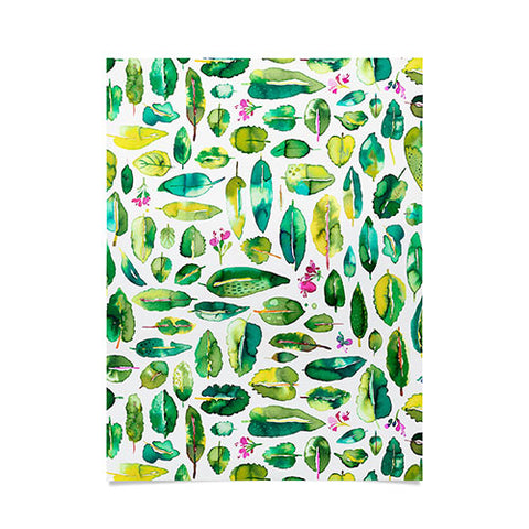 Ninola Design Green leaves botanical Poster