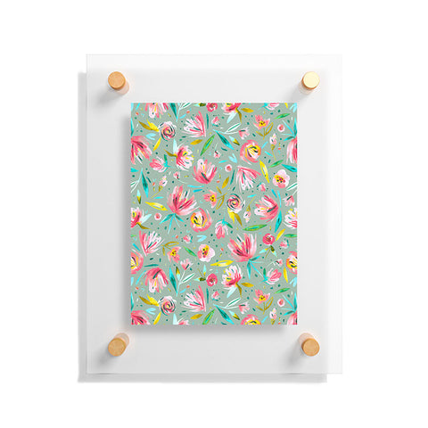 Ninola Design Green peonies festival floral Floating Acrylic Print