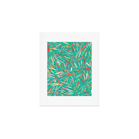 Ninola Design Green spring rain stripes abstract Art Print