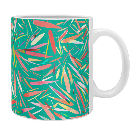 Ninola Design Green spring rain stripes abstract Coffee Mug