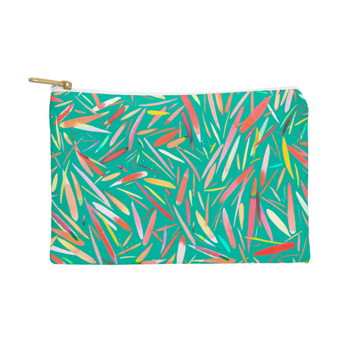 Ninola Design Green spring rain stripes abstract Pouch