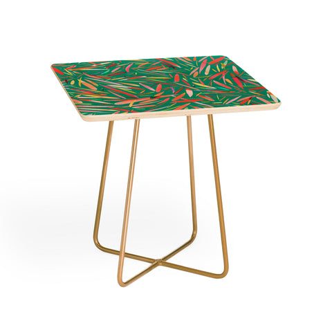 Ninola Design Green spring rain stripes abstract Side Table