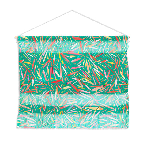 Ninola Design Green spring rain stripes abstract Wall Hanging Landscape