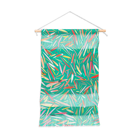 Ninola Design Green spring rain stripes abstract Wall Hanging Portrait