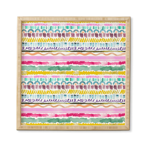 Ninola Design Hand Painted Garlands Tribal Framed Wall Art