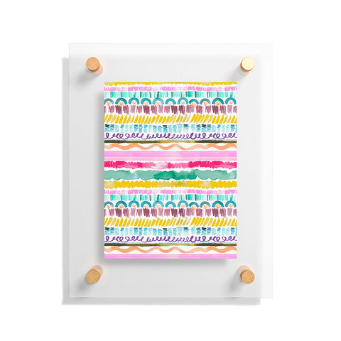 Ninola Design Hand Painted Garlands Tribal Floating Acrylic Print