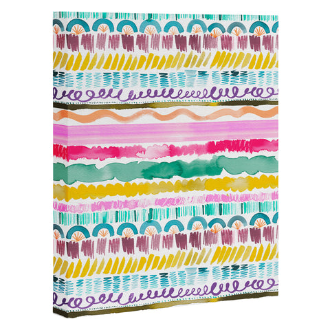 Ninola Design Hand Painted Garlands Tribal Art Canvas