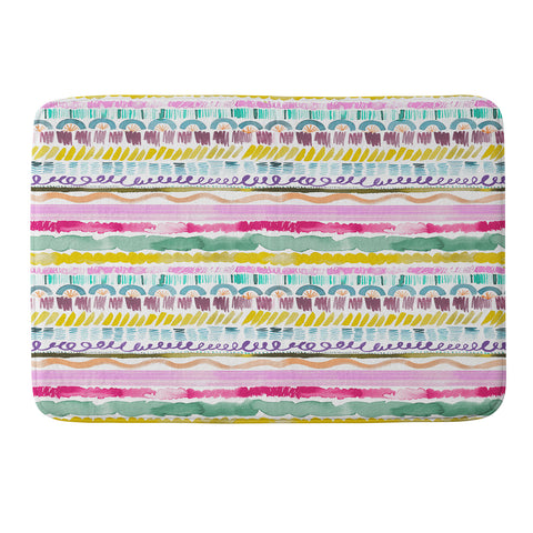 Ninola Design Hand Painted Garlands Tribal Memory Foam Bath Mat