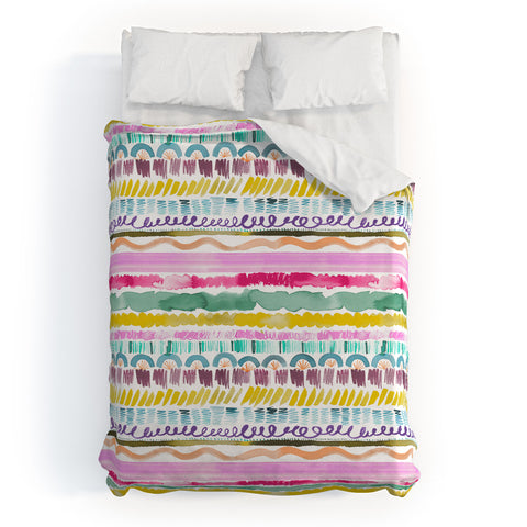 Ninola Design Hand Painted Garlands Tribal Duvet Cover