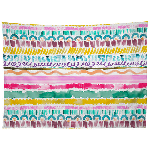 Ninola Design Hand Painted Garlands Tribal Tapestry