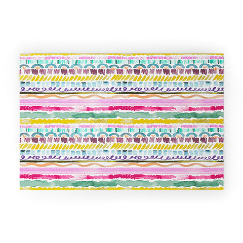 Ninola Design Hand Painted Garlands Tribal Welcome Mat