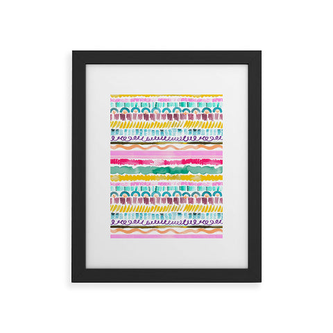 Ninola Design Hand Painted Garlands Tribal Framed Art Print