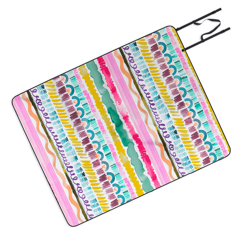 Ninola Design Hand Painted Garlands Tribal Picnic Blanket