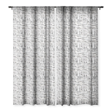 Ninola Design Hand Painted Mineral Stripes Sheer Window Curtain