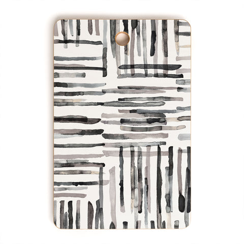 Ninola Design Hand Painted Mineral Stripes Cutting Board Rectangle
