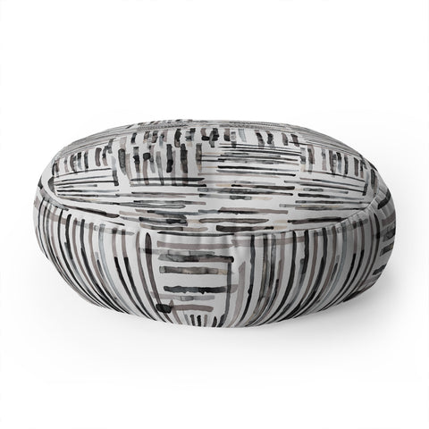 Ninola Design Hand Painted Mineral Stripes Floor Pillow Round