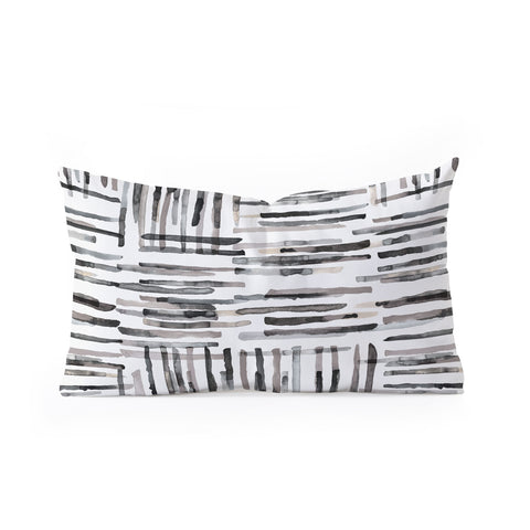 Ninola Design Hand Painted Mineral Stripes Oblong Throw Pillow