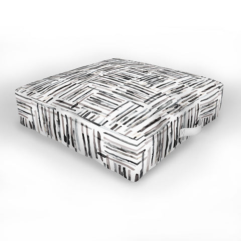 Ninola Design Hand Painted Mineral Stripes Outdoor Floor Cushion