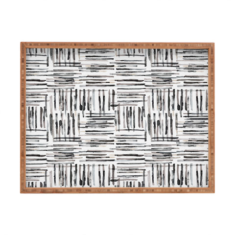 Ninola Design Hand Painted Mineral Stripes Rectangular Tray