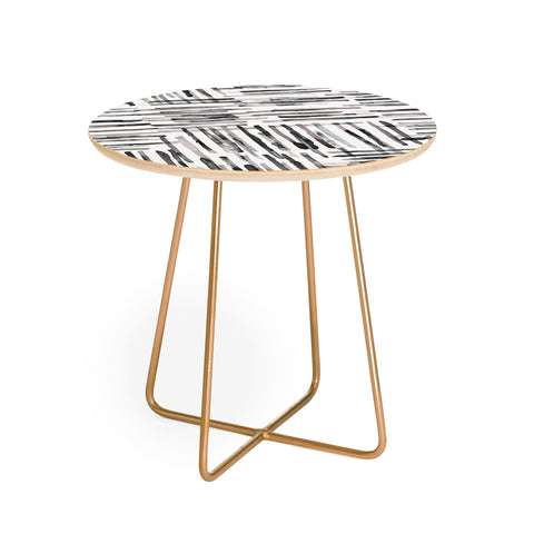 Ninola Design Hand Painted Mineral Stripes Round Side Table