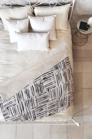 Ninola Design Hand Painted Mineral Stripes Fleece Throw Blanket