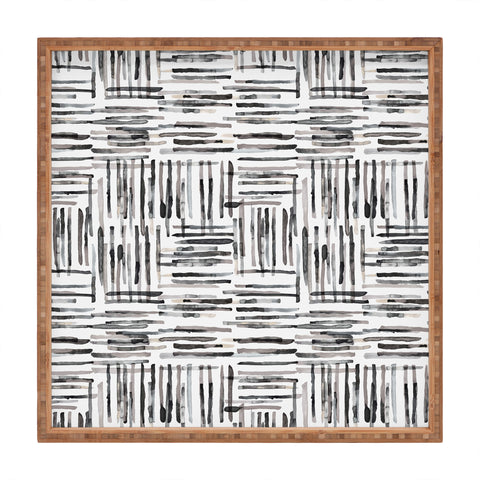 Ninola Design Hand Painted Mineral Stripes Square Tray