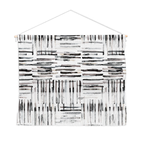 Ninola Design Hand Painted Mineral Stripes Wall Hanging Landscape