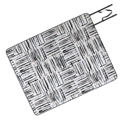 Ninola Design Hand Painted Mineral Stripes Picnic Blanket