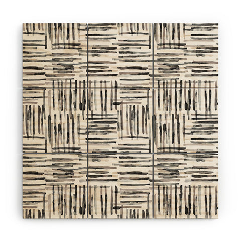 Ninola Design Hand Painted Mineral Stripes Wood Wall Mural