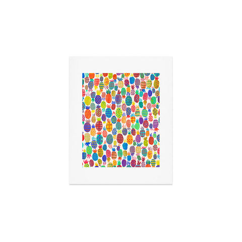 Ninola Design Happy and Funny Tropical Pineapples Art Print