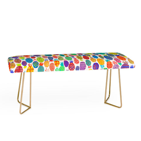 Ninola Design Happy and Funny Tropical Pineapples Bench