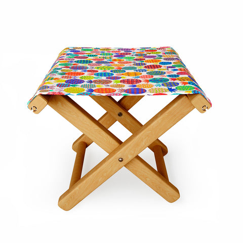 Ninola Design Happy and Funny Tropical Pineapples Folding Stool