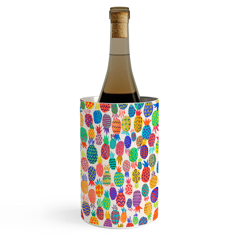 Ninola Design Happy and Funny Tropical Pineapples Wine Chiller