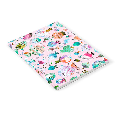Ninola Design Happy Colorful Fishes Pink Notebook