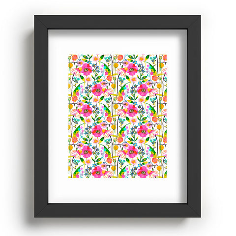 Ninola Design Happy spring daisy and poppy flowers Recessed Framing Rectangle