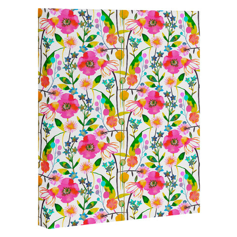 Ninola Design Happy spring daisy and poppy flowers Art Canvas