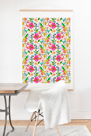 Ninola Design Happy spring daisy and poppy flowers Art Print And Hanger