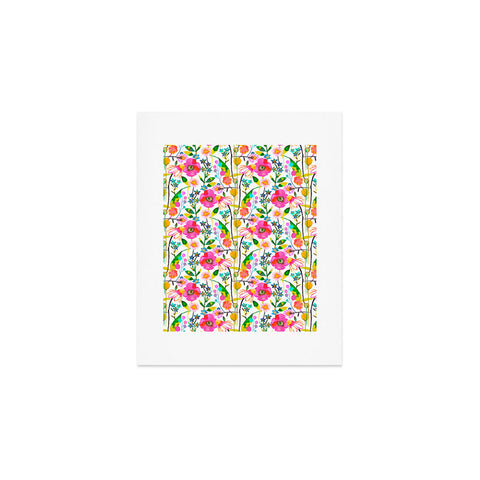 Ninola Design Happy spring daisy and poppy flowers Art Print