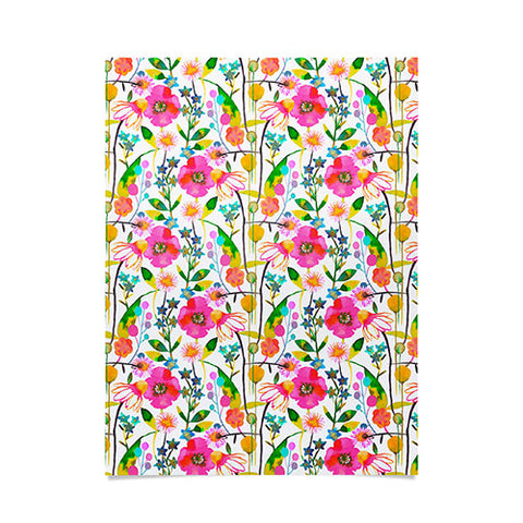 Ninola Design Happy spring daisy and poppy flowers Poster