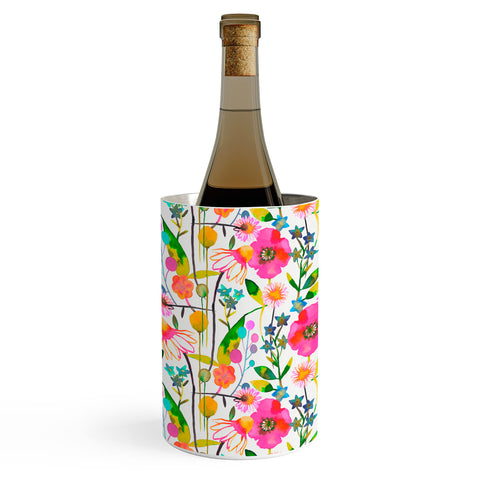 Ninola Design Happy spring daisy and poppy flowers Wine Chiller