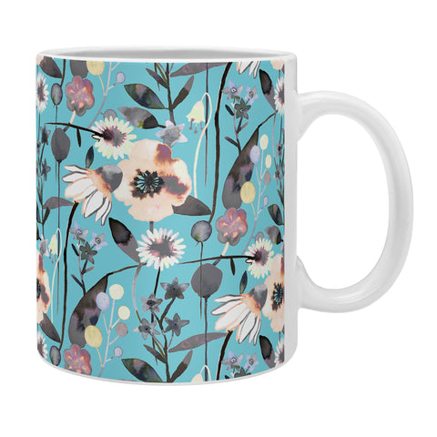 Ninola Design Happy Spring Flowers Blue Coffee Mug
