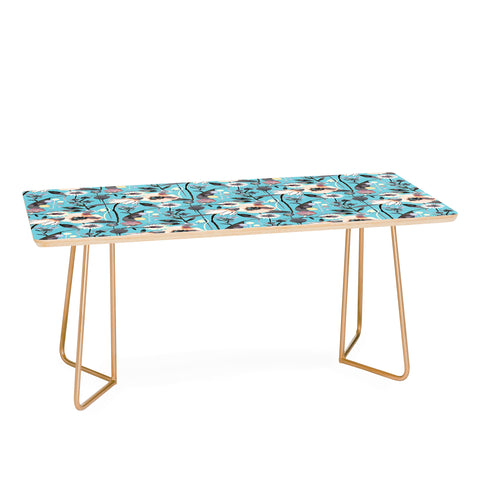Ninola Design Happy Spring Flowers Blue Coffee Table