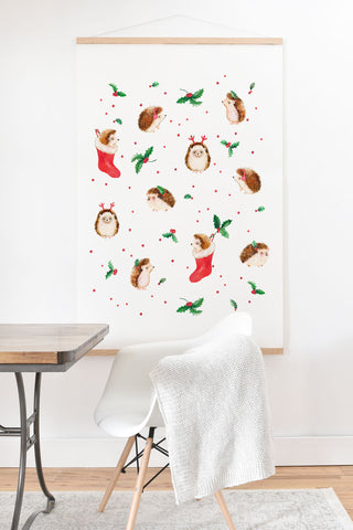Ninola Design Hedgeog Yuletide Art Print And Hanger