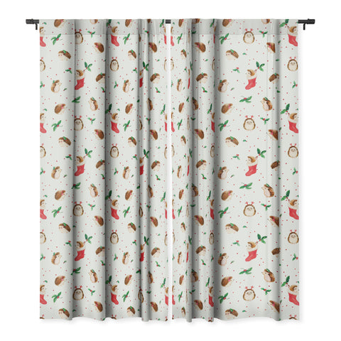 Ninola Design Hedgeog Yuletide Blackout Window Curtain